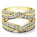TwoBirch Sterling Silver Infinity Bypass Engagement Ring Guard with Cubic Zirconia (0.74 ct. tw.)