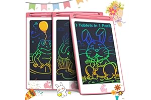 BAVEEL 3 Pcs in 1 Pack LCD Writing Tablets for Kids, Toddler Toys Gifts for Age 2 3 4 5 6 Girls Boys Birthday Christmas. 8.5 Inch Doodle Pad Drawing Tablet for Class & Travel & Home. Pink/Pink/Pink