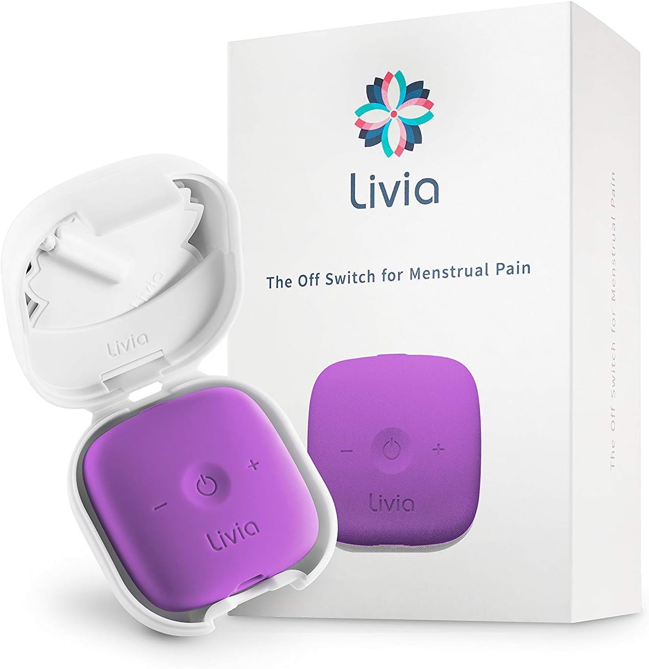 Livia FDA Cleared Period Cramps Relief Device - Drug-Free Solution for Menstrual Cycle Pain - Electric Abdominal Treatment - Get Rid of Menses Aches - Compact Ally for Menstruation Cramps - Purple: Health & Personal Care