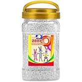Iooleem Pony Beads(2000pcs Clear Glitter Pony Beads), Beads for Bracelets Making, Beads for Crafts, Beading Supplies, Friendship Bracelets Making.