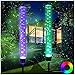 2pcs Garden Solar Lights Outdoor Solar Acrylic Bubble RGB Color Changing Solar Powered Garden Stake Lights for Garden Patio Backyard Pathway Decoration