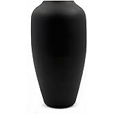 Hosley Black Traditional Metal Vase 11" High Black Vase Floor Tall vase Ideal for Home Decor Weddings, Party, Home Office
