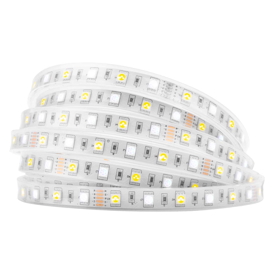 BTF-LIGHTING 5050 RGBW RGB+Warm White(2700K-3000K) 150RGB+150White LED 5m 16.4ft 60LEDs/m Multi-Colored LED Tape Lights IP67 Tube Waterproof White PCB DC12V for Bedroom Kitchen Home Decoration
