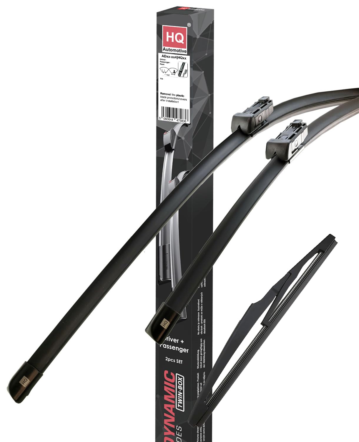 HQ Automotive Wiper Blades for Ford S-Max (2006-2009) Front Rear Kit, Adr62-824|Hq13