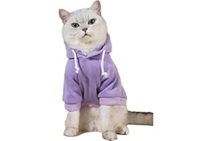 QWINEE Basic Dog Hoodie, Dog Warm Jacket, Cat Apparel, Dog Shirt, Dog Clothes for Puppy Kitten Small Medium Dogs Cats Mauve Purple M