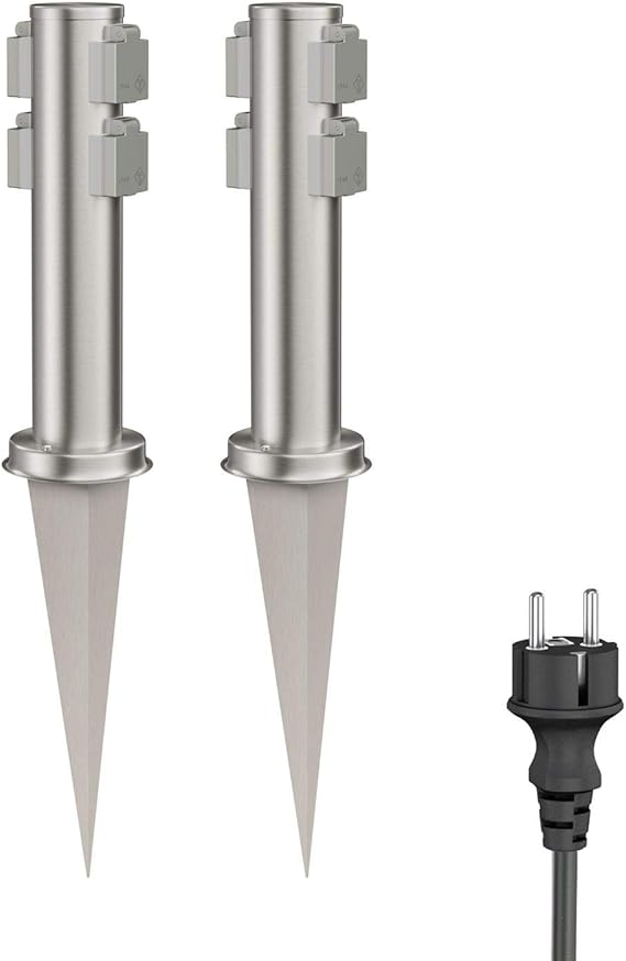 Sonstige Garten Terrasse Edelstahl 38 5cm 4 Fach Rund Garten Steckdosen Saule Poru Fur Aussen Fr Regnum Be