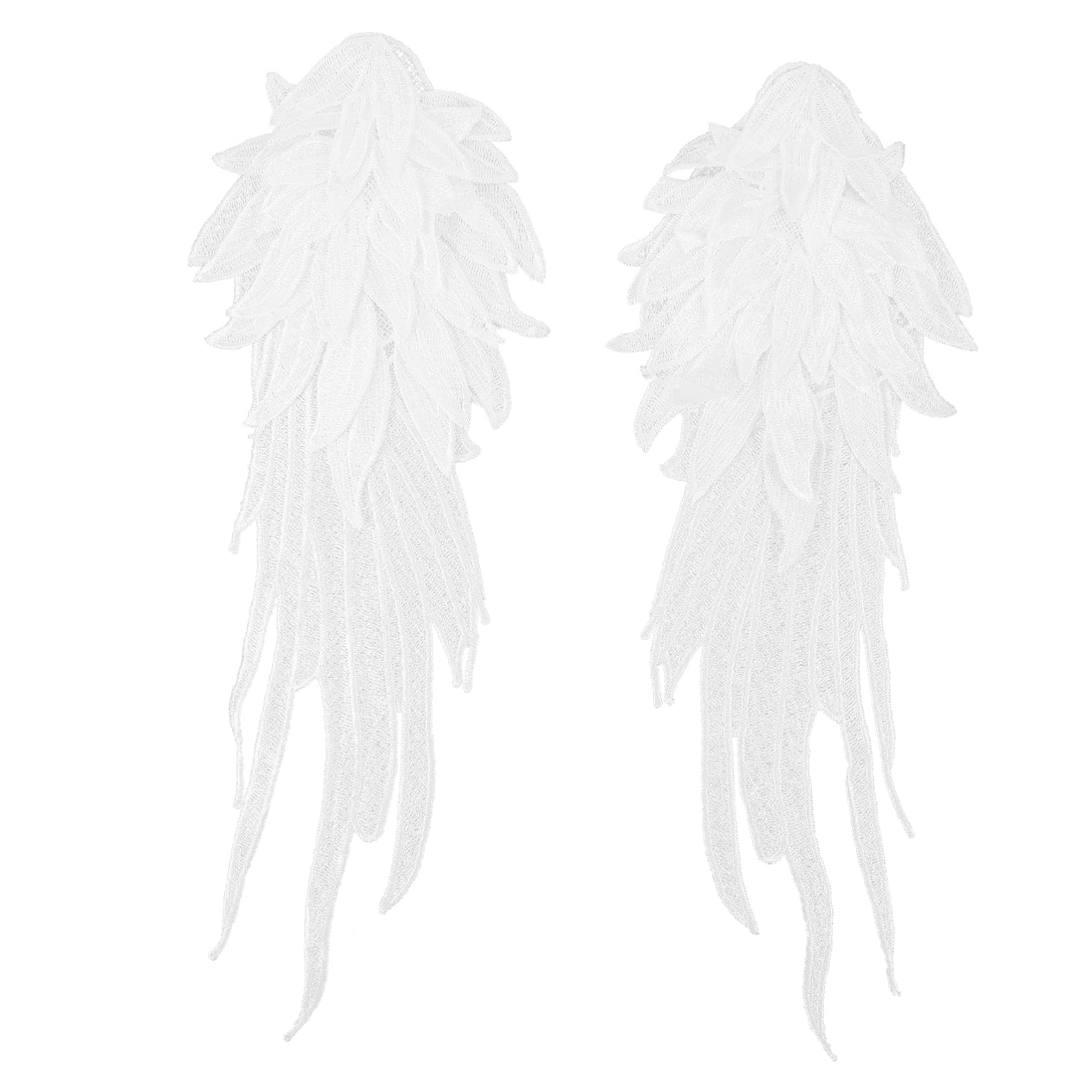 KONTONTY 1 Pair Elegant Wing Embroidery Lace Appliques Novelty Patches for Sewing Crafting and Embellishing Clothing Accessories Ideal for Weddings and Special Occasions