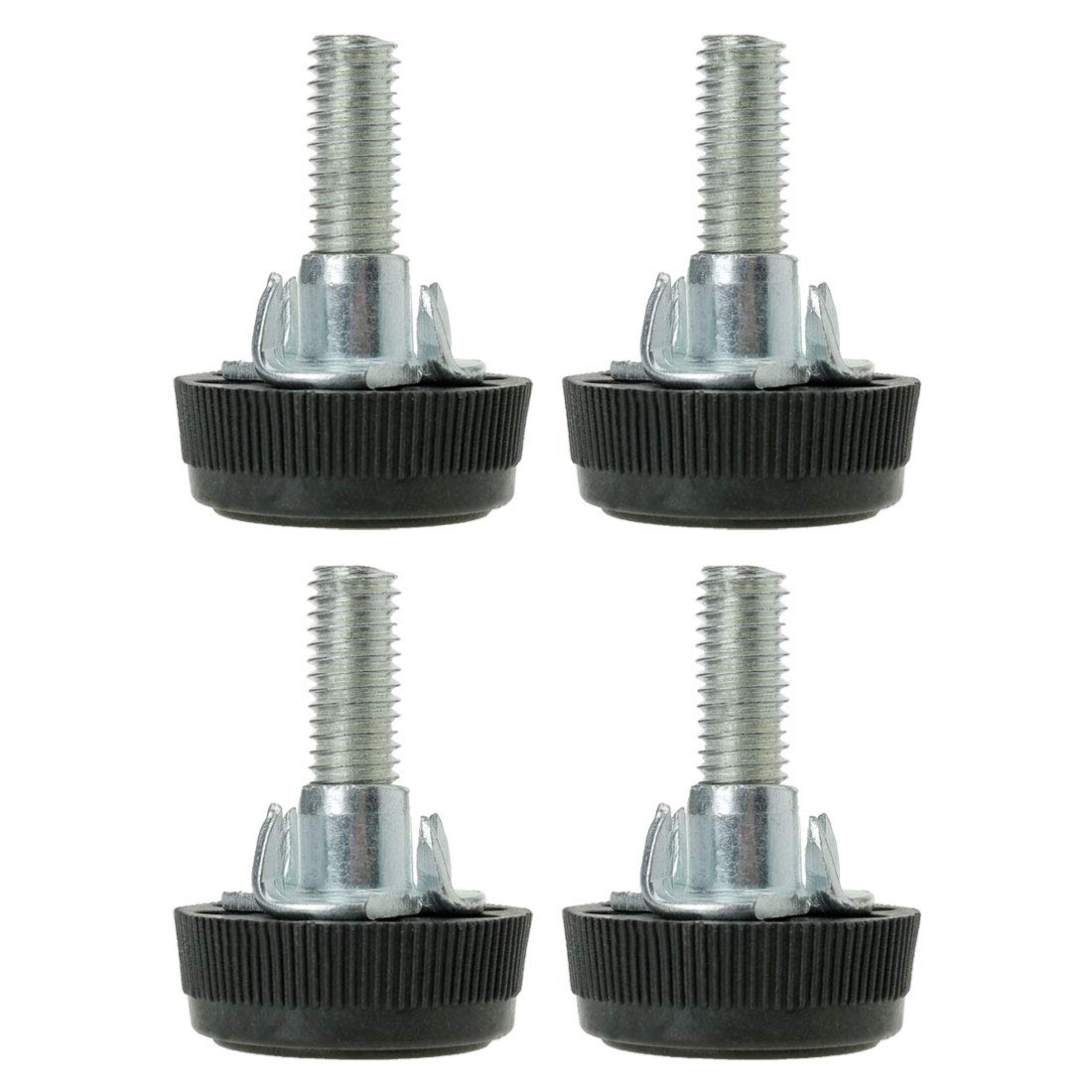 sourcingmap M8 x 28 x 30mm Screw on Furniture Glide Leveling Feet Floor Protector Adjuster Pad with T-nuts for Chair Leg 4pcs