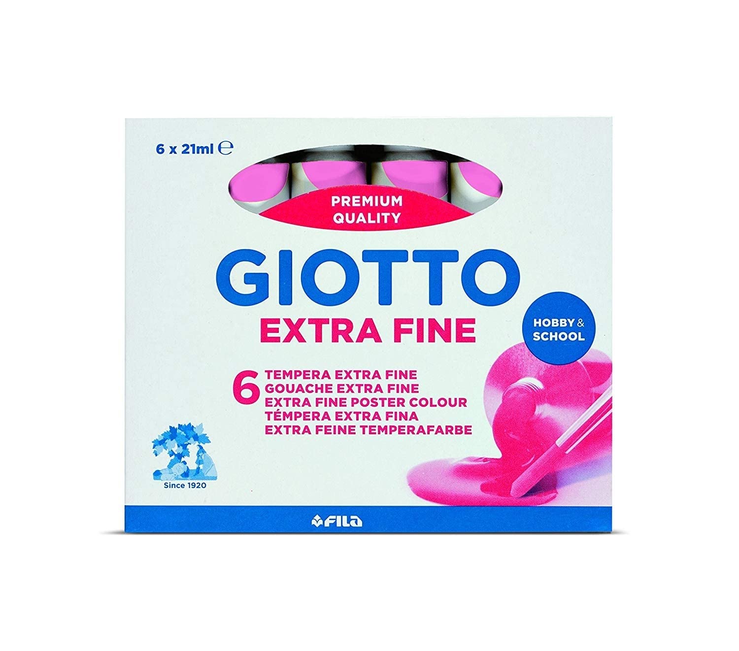 Giotto Tempera Paint, pink, 11.5 x 2.2 x 10.3 cm
