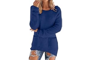 ZHIZAIHU Womens Cute Sweaters Casual Crewneck Fleece Pullover Long Sleeve Thermal Soft Fuzzy Sweater Winter Clothes 2025