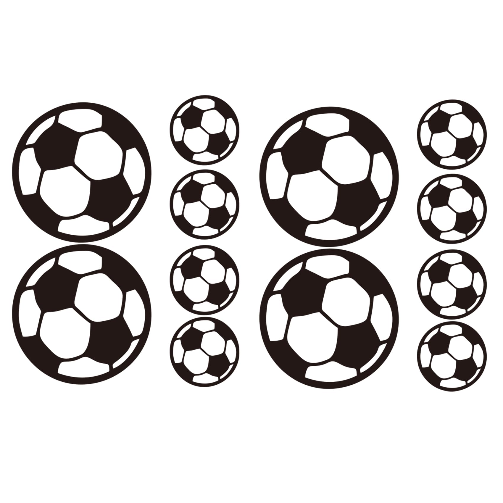12Pcs Football Wall Decals for Kids, Inspirational Sports Stickers Removable DIY Art Soccer Mural Wallpaper Decor for Children Bedroom Living Room Nursery Home Decoration