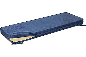 ROFIELTY Bench Cushion Double Piping Bench Cushions for Indoor Furniture,Reversible Window Seat Cushions Indoor for Piano/Indoor Bench Cushions (42x16x3, Blue)
