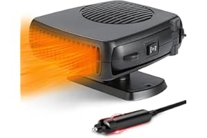 NCCEN Portable 12V Car Heater & Defroster – 200W Plug In Car Heaters for Vehicle,with 360° Adjustab Windshield Defogger 2-in-1 Heating & Cooling Fan for Car, SUV & RV