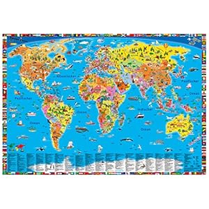 Illustrierte politische Weltkarte: Poster