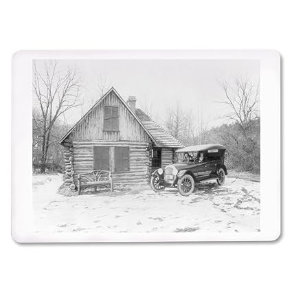 Amazon Com Oldsmobile In Front Of Log Cabin Photograph Playing