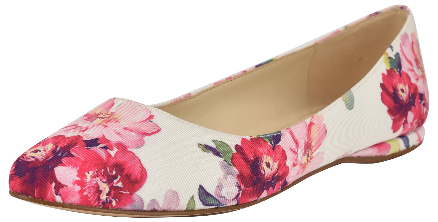 Nine West Women’s Speakup Flat, Pink Tea Party Floral Multi 660, 5
