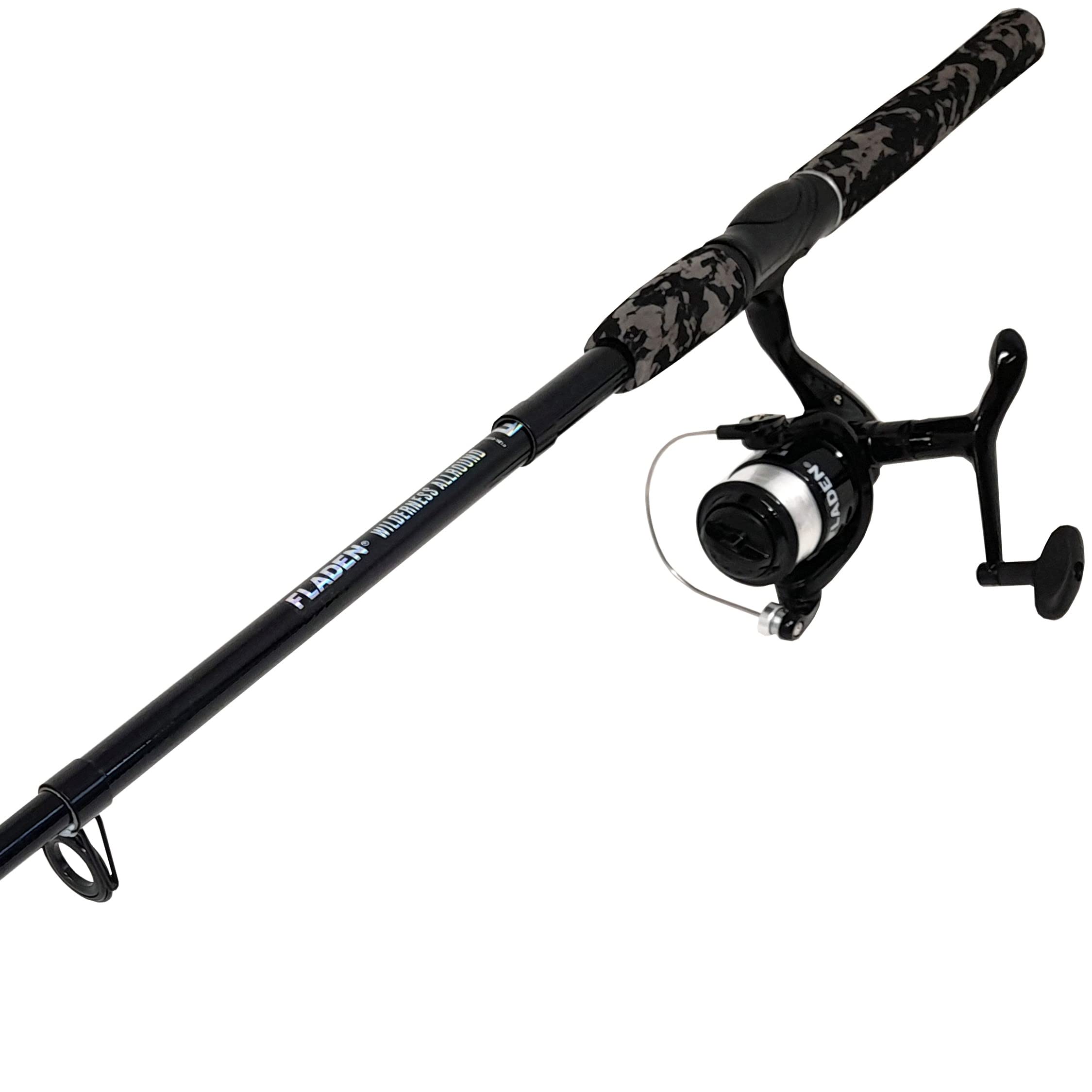 FLADEN Fishing - All-Round Fishing Set - Camo Tele Rod Reel Line Combo 10-30g with Terminal Tackle Accessory Box - 18g Lure - Lake & Light Coast (12K-01534C), Green