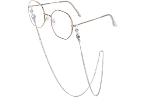 HONGEELY Eyeglass Chain Silver Stainless Steel Handmade Necklace for Reading Glasses Sunglass Beaded Chains for Men Women