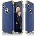 LOHASIC for iPhone Xs Case (2018) Premium Leather Slim Luxury Soft Back Flexible Full Body Shockproof Cases - Ink Blue