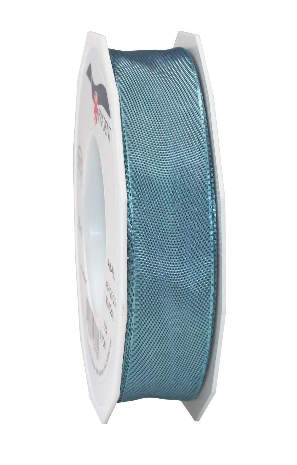 Präsent - Lyon Wired Taffeta Ribbon Steel Blue 25 mm Width, 25 m Length — image 1