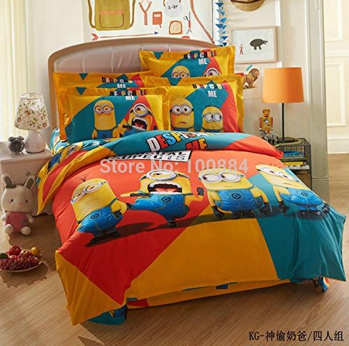 HAOPIAOLIANG Despicable Me Bedding Sets,Twin/Queen/King Size Despicable me Quilt Cover,Fitted Sheet Despicable Me bedlinen,!