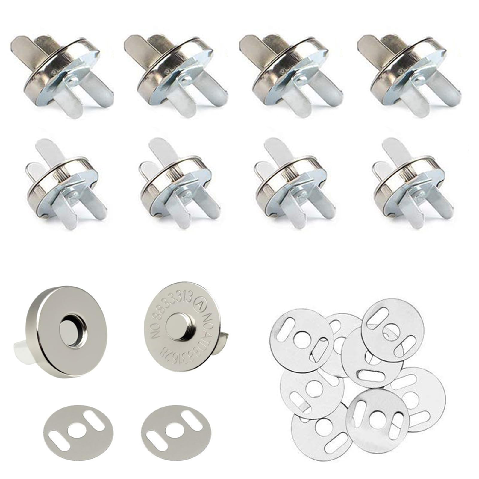 Magnetic Snap Fasteners Snap Clasps Buttons for Handbag Purse Wallet Outdoor Backpack DIY Accessories Bag Snap (25 Pack,18 mm)