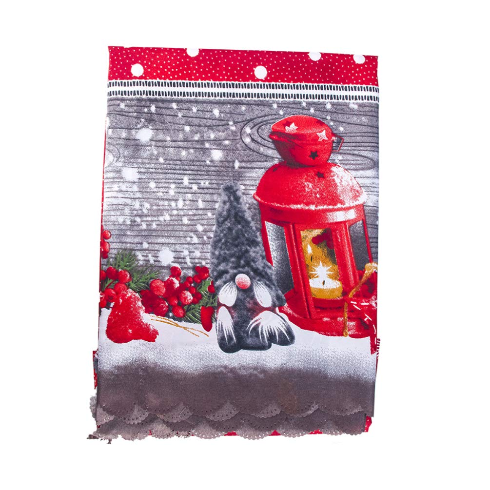 Amosfun Christmas Table Cloth Gnome Rectangle 150x180cm Tablecloth Tree Washable Polyester Table Cloth for Dining Table (Random Style)
