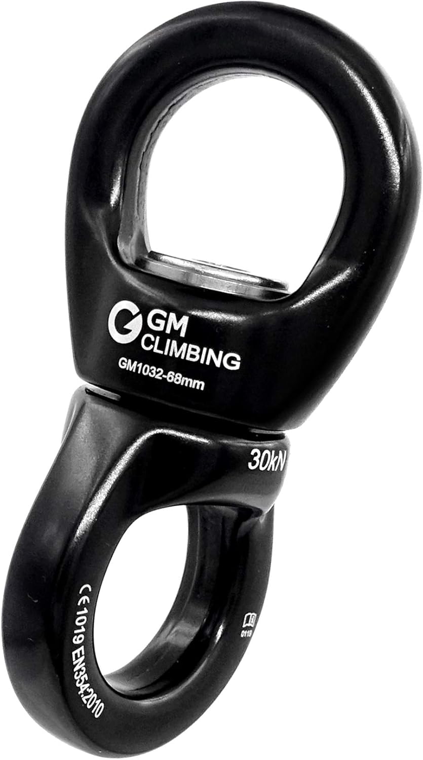 GM CLIMBING 30kN Micro Rotator Climbing Rope Swivel Device Spinner 6700lb Breaking Strength for Rock Climbing Arborist Backyard Swing Aerial Dance Dog Leash Connector CE Certified : Sports & Outdoors