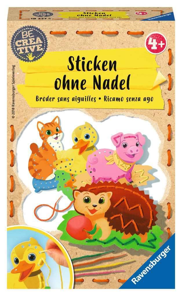 Ravensburger 18227 Be Creative Embroidery without Needle, DIY for Children from 4 Years