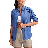 Womens Sun Protection Fishing Shirt with Zipper Pockets Lightweight SPF Long Sleeve Shirts for Hiking Safari
