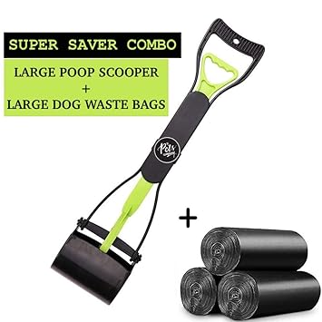 The Pets Company Dog Poop Scooper and Dog Waste Pick Up Bags, 90 Poop Bags