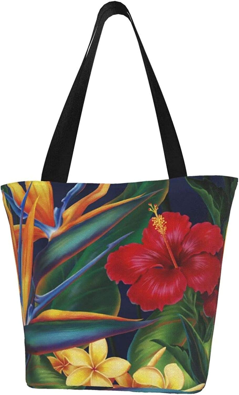 Decorative Canvas Tote Grocery Bag Shoulder Casual Book Bag for Women