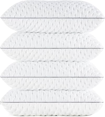 BedStory 4 Pack Memory Foam Pillows 50x75 cm Side Sleeper Cooling Gel