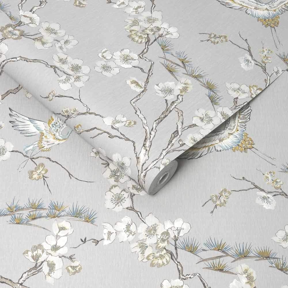 Sublime Black Japan Floral and Fauna Tropical Wallpaper, 52 x 1000 cm - Image 3