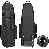 DAREKUKU Golf Travel Bag with Wheels, Portable Golf Club Travel Cover for Airlines, 4 Large Pockets,1200D Heavy Duty Wear-Resistant, Soft Sided Foldable Golf Travel Case for Easy Storage