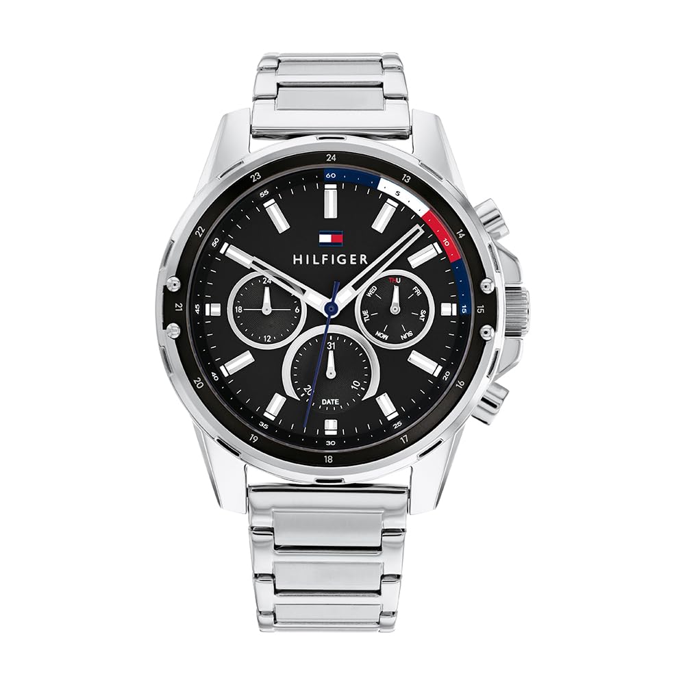 Tommy Hilfiger Analogue Multifunction Quartz Watch for Men with Silver Stainless Steel Bracelet - 1791936