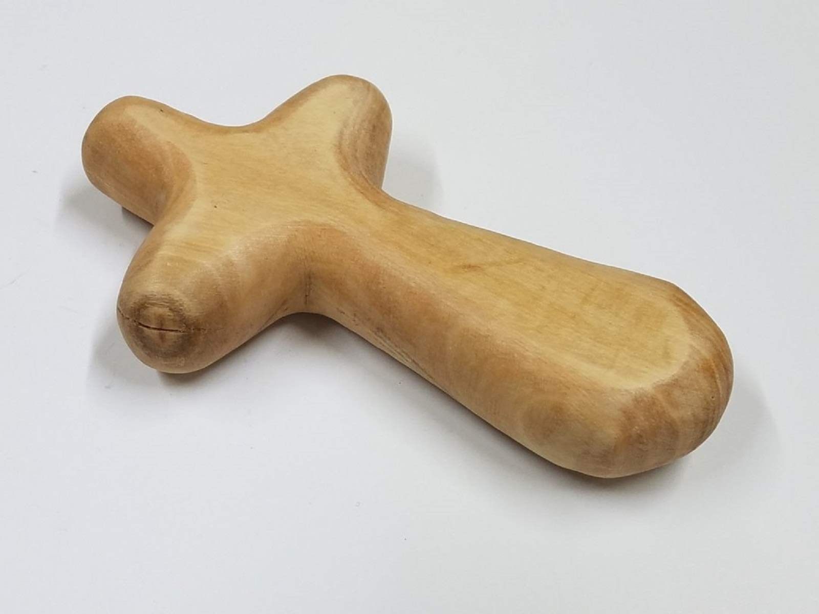 Bethlehem Gifts TM Hand Carved Olive Wood Comfort Palm Healing Pocket Prayer Cross by, 10.16 cm