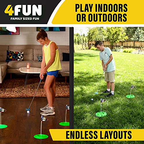 4Fun Mini Golf Set Indoor MiniGolf 9 Hole Course PuttPutt Golf