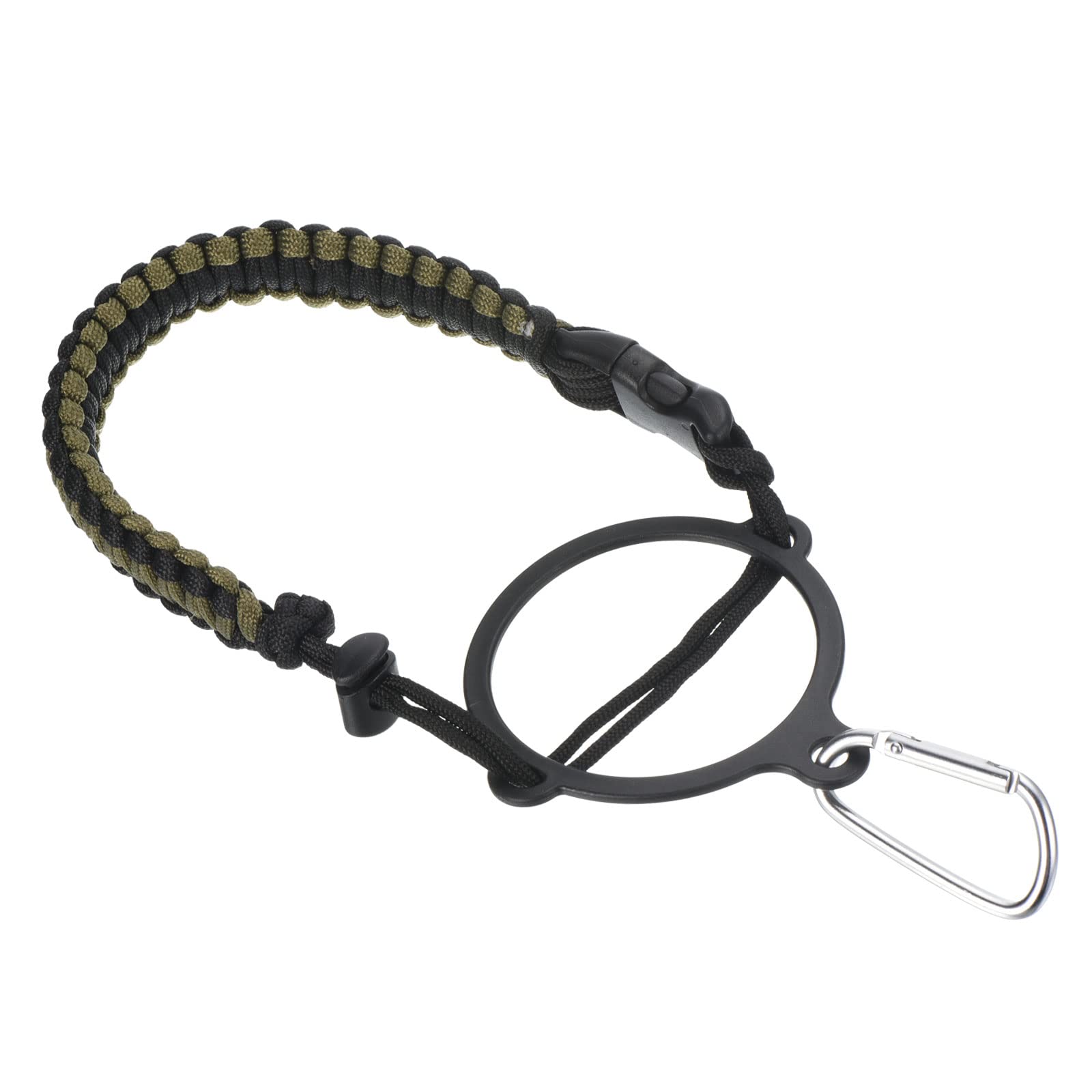PATIKIL Water Bottle Holder, Paracord Handle Lanyard Strap Carrier with Ring for 12oz to 64oz Wide Mouth Bottles, Dark Green, Black