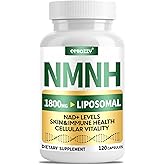 NMNH Supplement 1000mg - Nicotinamide Mononucleotide Alternative, Boost NAD+ with Liposomal Resveratrol & Nicotinamide Riboside NR, for Healthy Cellular, Aging, Energy, 120 Vegan Non-GMO Capsules