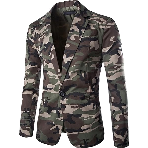 Men's Military Camouflage Suit Outdoor Notched Lapel Sport