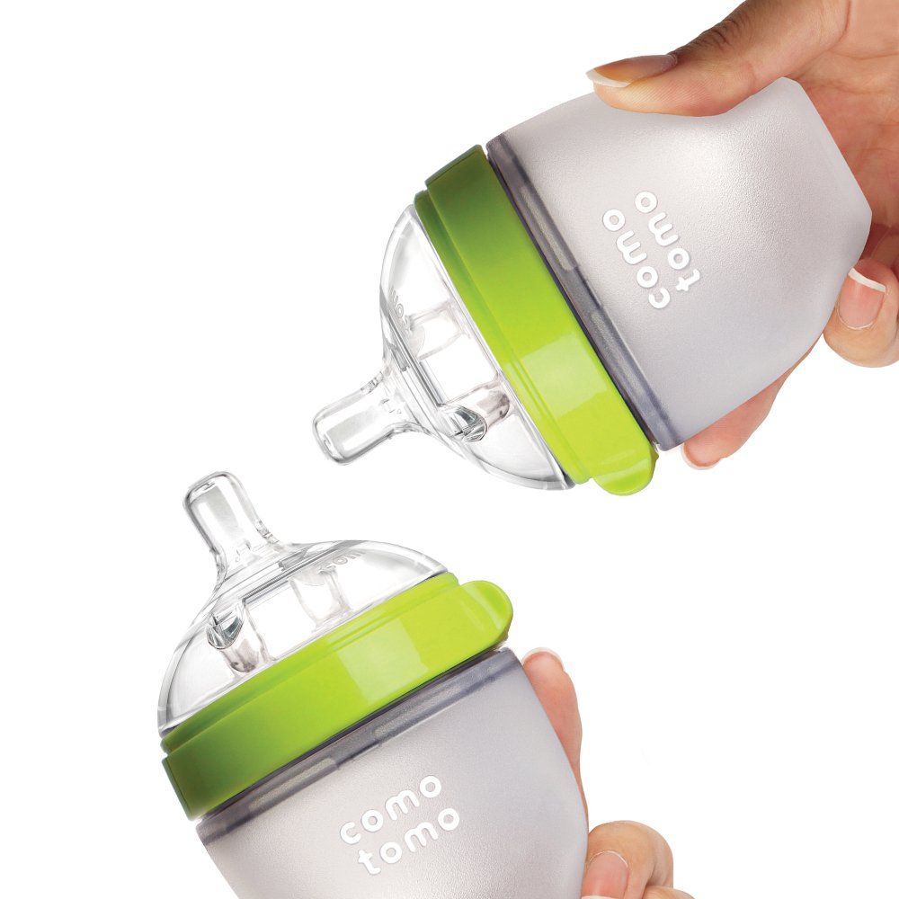Comotomo Baby Bottle, Green, 5 Ounce (2 Count) : Baby