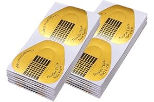 TREAMLYN 200Pcs Long Nail Forms for Acrylic Nails, Thick Nail Art Tips Extension Forms, Durable Acrylic Nail Paper Forms for Gel Nail, Nail Former Stickers with Numbers Marked