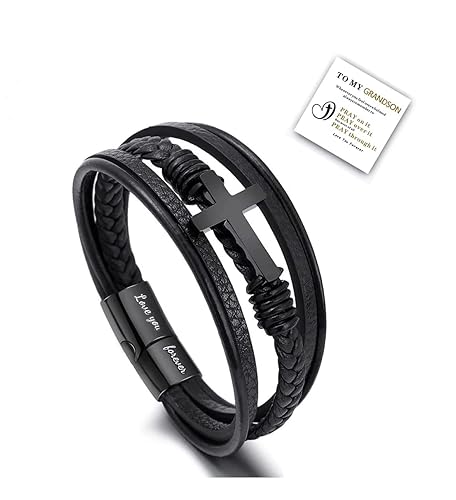 LIU JUN To My Son Bracelet from Mom, Mom and Son Braided Leather - Main Image