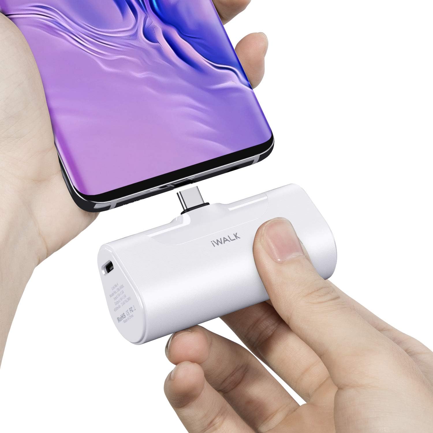 iWALK Mini Portable Charger 4500mAh,USB-C 20W Power Bank with Fast Charging,Compatible with iPhone 17 Pro Max/16 Pro/16/15,Samsung Galaxy S24 S23 Series,LG,HONOR,Xiaomi,iPad,AirPods and More,White