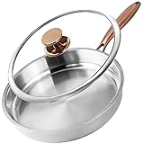 Bakpoco Tri-Ply Stainless Steel Pan with Lid, 12