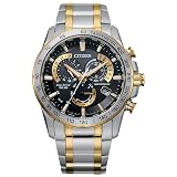 Citizen Men's Eco-Drive Sport Luxury PCAT Chronograph Watch in Two-Tone Stainless Steel, Black Dial, 42mm (Model: CB5894-50E)