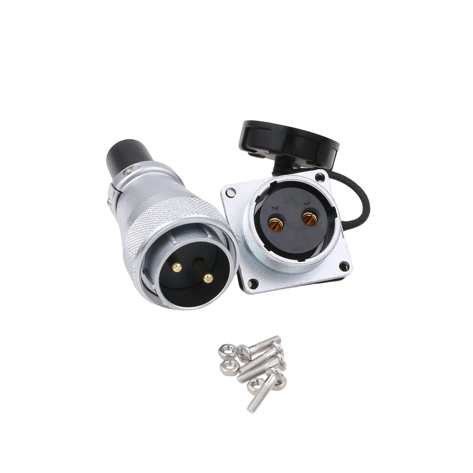 Eonvic WEIPU WS28 Connector Waterproof IP67 Metal Male Plug Female Square Socket Panel Mount Aviation Cable Connector (2Pin)