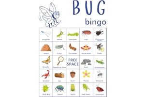Bug Bingo: 32 player game for Bug Day, National Insect Day activity, Fun Bug Theme Birthday Party Activities for Bug Lovers