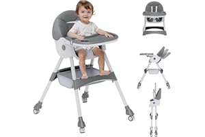 High Chairs for Babies And Toddlers, 4 in 1 Convertible Baby High Chair, Portable High Chair for Travel with Adjustable Heigh